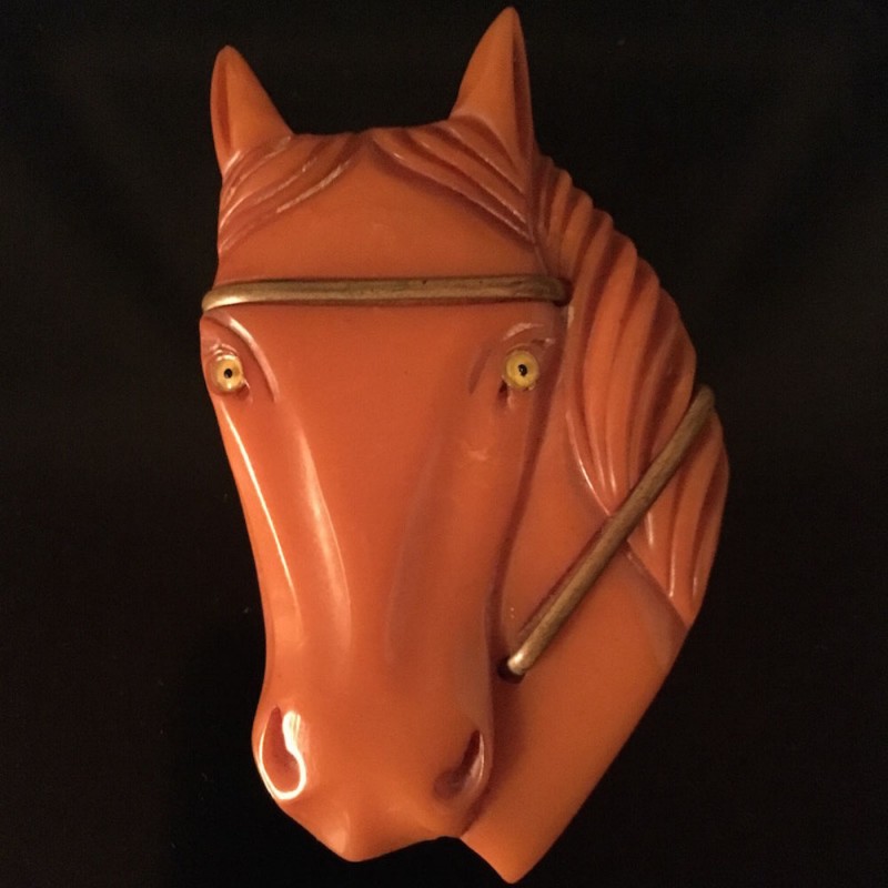 Bakelite Horse Head Pin